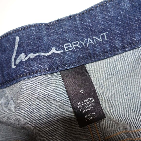 Lane Bryant Women's Genius Fit Slim Boot Cut Jeans Size 18 Blue Mid Rise Stretch - Picture 4 of 7